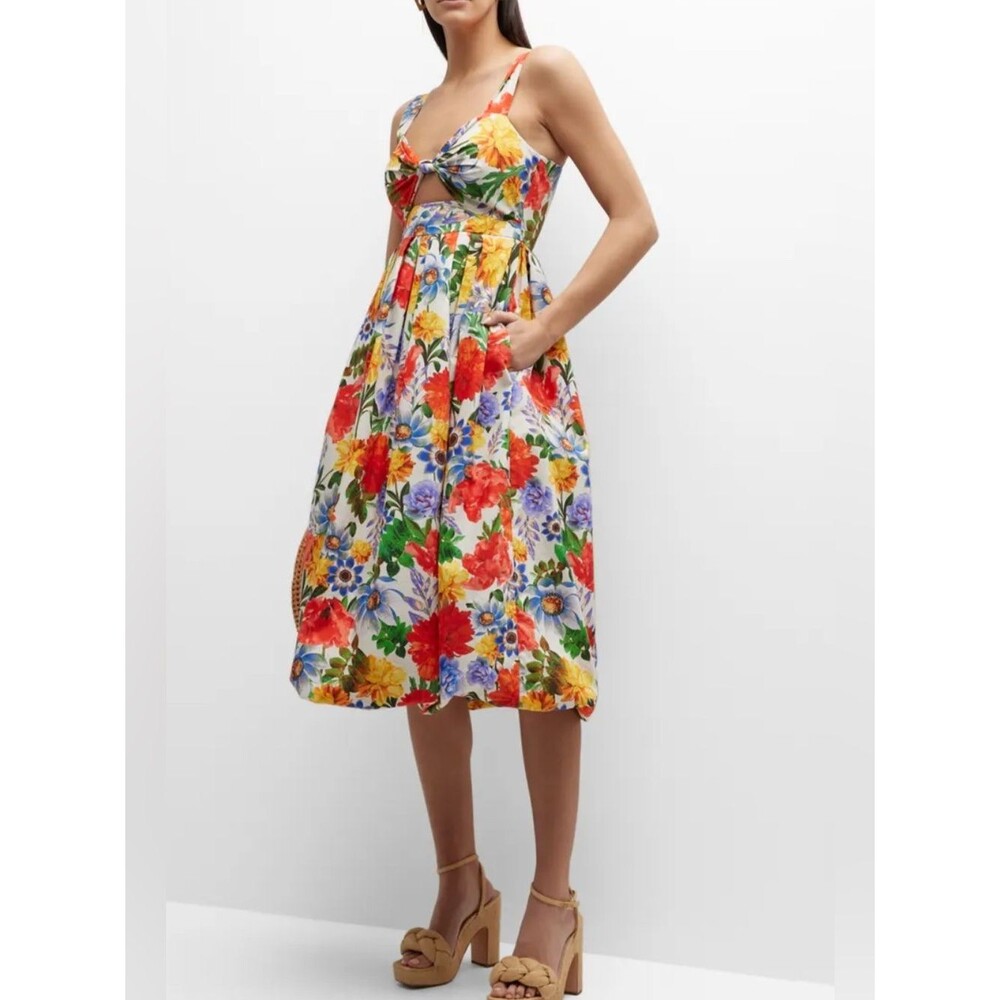 Cara Cara Laurel Floral Knotted Midi Dress  Size 2